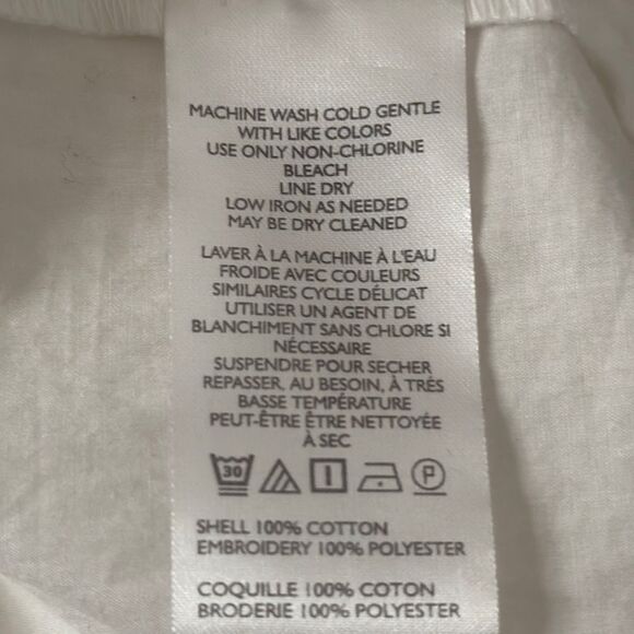 Anthropologie Maeve White Ruffled Bib Collar Blouse - Picture 7 of 7